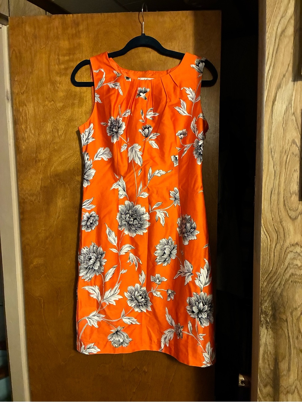 NorthStyle Orange Floral lined Sleeveless Shift Dress